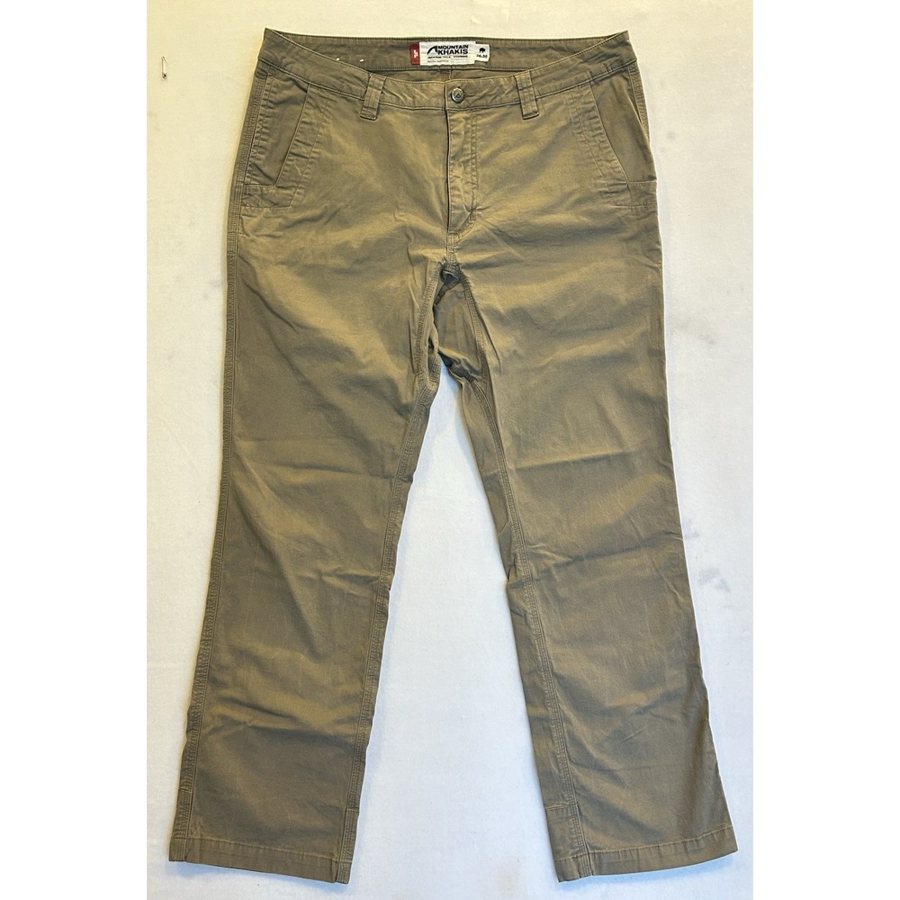 Mountain Khakis Mens Original Mountain Pants 36x30 Tan Cotton Slim Fit Outdoor